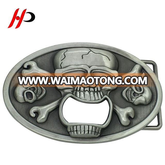 HPB11 Wholesale Fashion Zinc Alloy Knife Logo Italy Skull Tactical Belt Buckle Beer